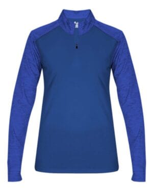 ROYAL/ ROYAL TONAL BLEND 4179 women's sport tonal blend quarter-zip pullover
