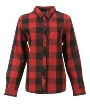 RED/ BLACK Burnside 5203 women's buffalo plaid shirt