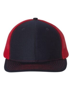 NAVY/ RED Richardson 112 adjustable snapback trucker cap