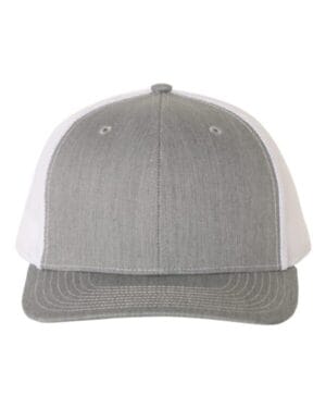 HEATHER GREY/ WHITE Richardson 112 adjustable snapback trucker cap