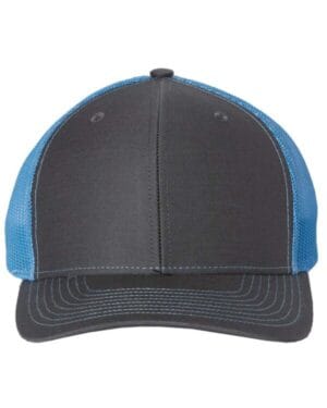 CHARCOAL/ COLUMBIA BLUE Richardson 112 adjustable snapback trucker cap