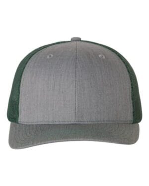 HEATHER GREY/ DARK GREEN Richardson 112 adjustable snapback trucker cap