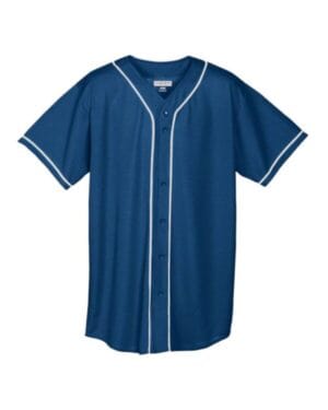 593 wicking mesh button front jersey with braid trim