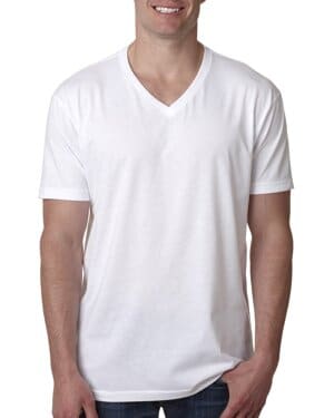 WHITE Next level apparel 6240 men's cvc v-neck t-shirt