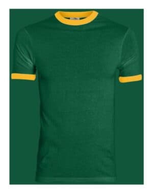 DARK GREEN/ GOLD Augusta sportswear 711 youth ringer t-shirt
