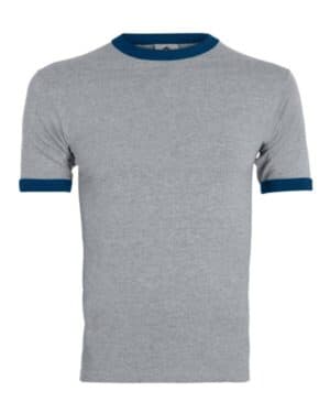 ATHLETIC HEATHER/ NAVY Augusta sportswear 711 youth ringer t-shirt