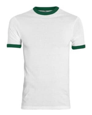 WHITE/ DARK GREEN Augusta sportswear 711 youth ringer t-shirt