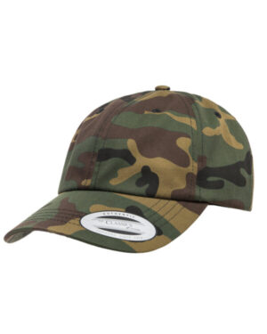 GREEN CAMO Yupoong 6245CM adult low-profile cotton twill dad cap