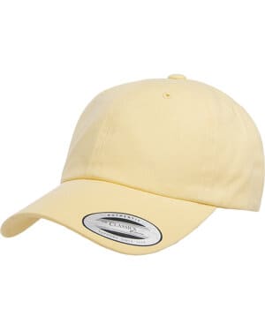 YELLOW Yupoong 6245PT adult peached cotton twill dad cap