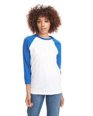 6251 unisex cvc 3/4 sleeve raglan baseball t-shirt