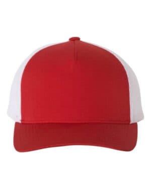 RED/ WHITE Yp classics 6506 five-panel retro trucker cap