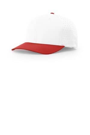 WHITE/ WHITE/ RED WHITE/ WHITE/ RED 632 richardson laser perf r-flex snapback