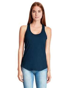 MIDNIGHT NAVY Next level apparel 6338 ladies' gathered racerback tank