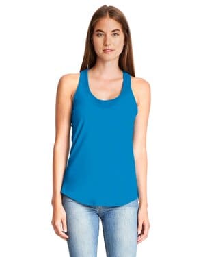 TURQUOISE Next level apparel 6338 ladies' gathered racerback tank