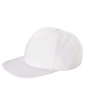 WHITE Yupoong 6363V adult brushed cotton twill mid-profile cap