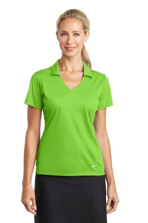 ACTION GREEN 637165 nike ladies dri-fit vertical mesh polo