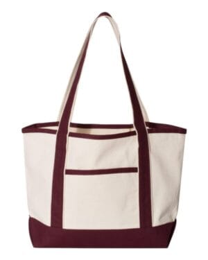 NATURAL/ MAROON Q-tees Q125800 20l small deluxe tote