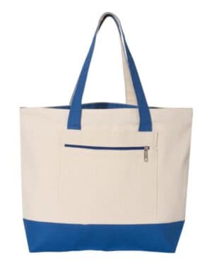 NATURAL/ ROYAL Q-tees Q1300 19l zippered tote