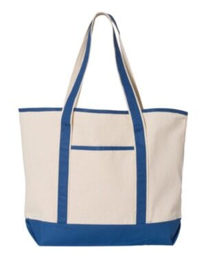NATURAL/ ROYAL Q-tees Q1500 346l large canvas deluxe tote