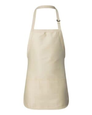 NATURAL Q-tees Q4250 full-length apron with pouch pocket