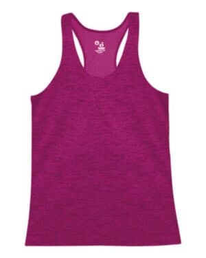 HOT PINK TONAL BLEND Badger 4161 women's tonal blend racerback tank top