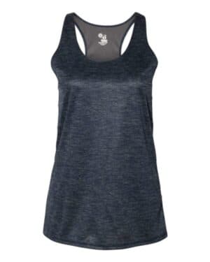 NAVY TONAL BLEND Badger 4161 women's tonal blend racerback tank top