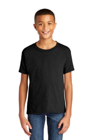 BLACK 64000B gildan youth softstyle t-shirt
