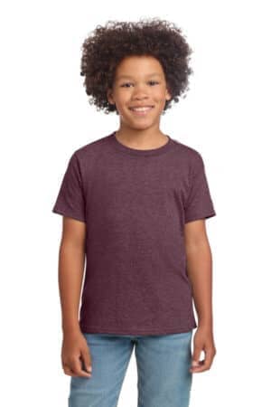 HEATHER MAROON 64000B gildan youth softstyle t-shirt