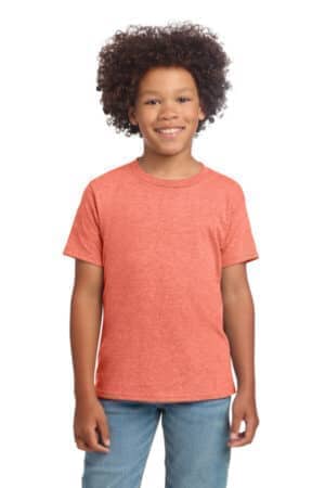 HEATHER ORANGE 64000B gildan youth softstyle t-shirt