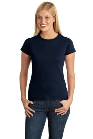 NAVY 64000L gildan softstyle ladies t-shirt