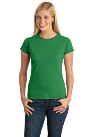 IRISH GREEN 64000L gildan softstyle ladies t-shirt