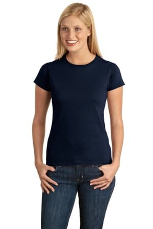 NAVY 64000L gildan softstyle women's t-shirt