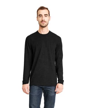 BLACK Next level apparel 6411 unisex sueded long-sleeve crew