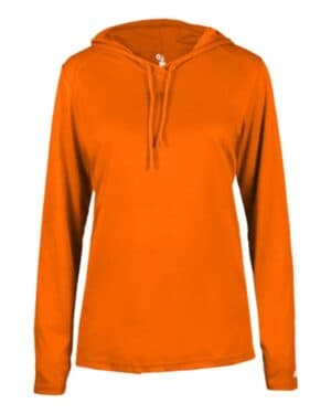 Badger 4165 women's b-core long sleeve hooded t-shirt