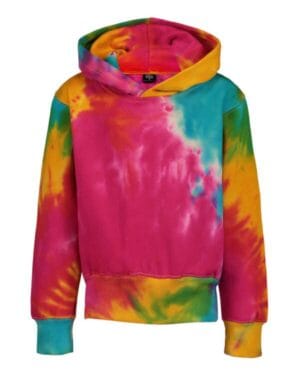RAINBOW 128Y youth classic fleece tie dye hooded sweatshirt