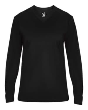 BLACK 4064 ultimate softlock women's v-neck long sleeve t-shirt