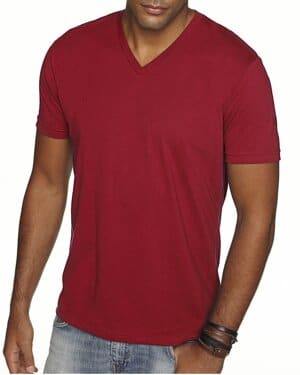 CARDINAL Next level apparel 6440 men's sueded v-neck t-shirt