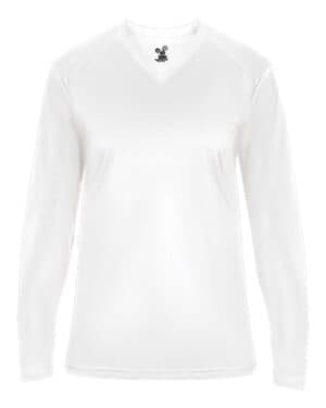 WHITE 4064 ultimate softlock women's v-neck long sleeve t-shirt