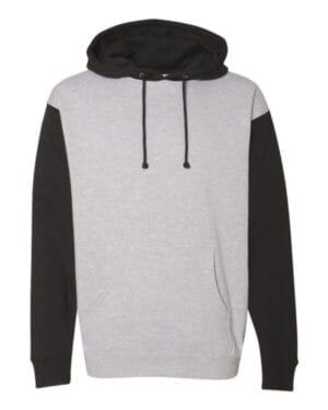 GREY HEATHER/ BLACK Independent trading co IND4000 heavyweight hooded sweatshirt