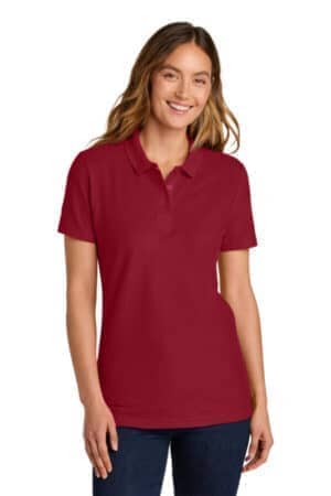 CHERRY RED 64800L gildan softstyle women's pique polo