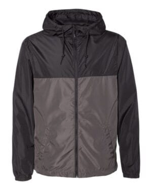 BLACK/ GRAPHITE EXP54LWZ unisex lightweight windbreaker full-zip jacket