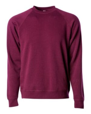 MAROON Independent trading co PRM30SBC unisex special blend raglan sweatshirt