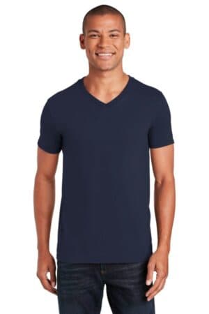 NAVY 64V00 gildan softstyle v-neck t-shirt