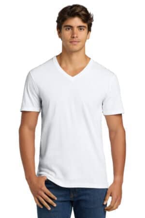 WHITE 64V00 gildan softstyle v-neck t-shirt