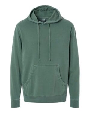 PIGMENT ALPINE GREEN PRM4500 unisex midweight pigment-dyed hooded sweatshirt