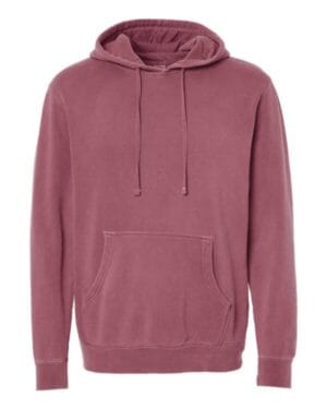 PIGMENT MAROON PRM4500 unisex midweight pigment-dyed hooded sweatshirt