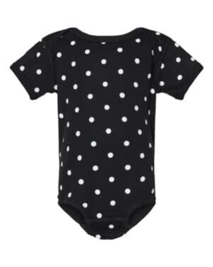 BLACK/ WHITE DOT Rabbit skins 4400 infant baby rib bodysuit