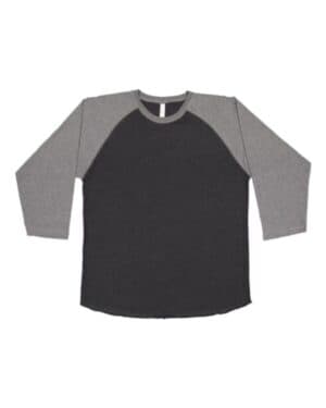 VINTAGE SMOKE/ GRANITE HEATHER 6930 baseball fine jersey three-quarter sleeve tee