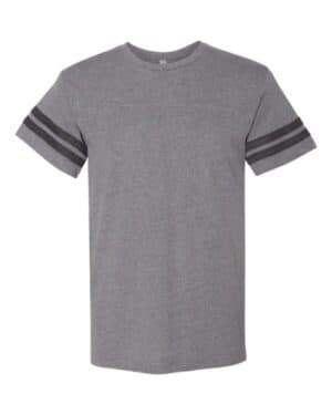 GRANITE HEATHER/ VINTAGE SMOKE Lat 6937 football fine jersey tee