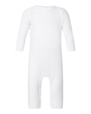 WHITE Rabbit skins 4412 infant long legged baby rib bodysuit